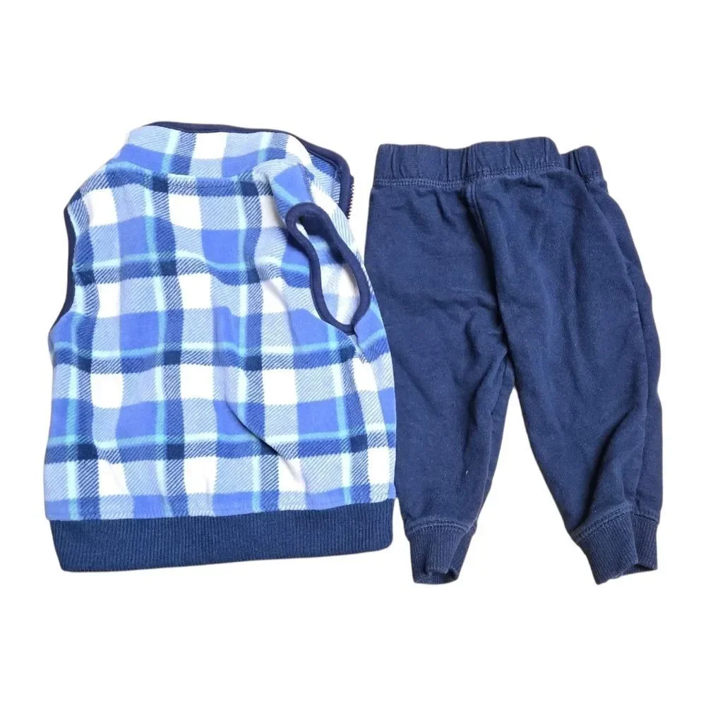 Carter’s 9M Matching Baby Boy Fleece Vest & Sweatpants Set Cozy 2-Piece Outfit